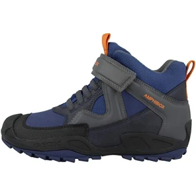 Image de Geox Garçon J New Savage Boy B A Chaussures, Blue/Dk Grey, 25 EU