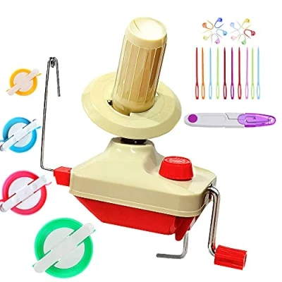 Image de RRigo Enrouleur de balles Fil, Laine à chaîne Manuelle en Fibre Machines bobines familiale + marqueurs Point Tricot 10PS Ciseaux 1PS+1 Set 4 Size pompom maker