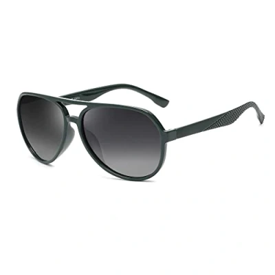Image de JIM HALO Lunettes de Soleil Polarisées Hommes Femmes, Rétro Pilotes pour la Pêche Vert/Gris Progressif