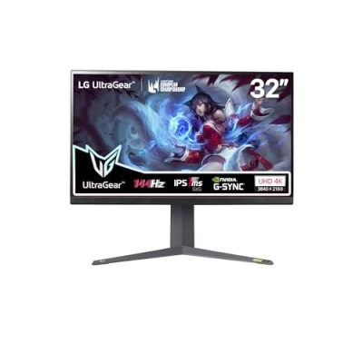 Image de LG UltraGear™ 32GR93U B Ecran PC Gaming 32&quot; dalle IPS résolution UHD 4K (3840x2160), 1ms GtG 144Hz, DisplayHDR™400, DCI P3 95%, AMD FreeSync Premium, compatible NVIDIA G Sync, HDMI 2.1