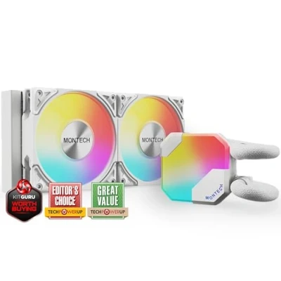 Image de Montech Modèle : Kit Watercooling AIO 240mm (Blanc) Neuf