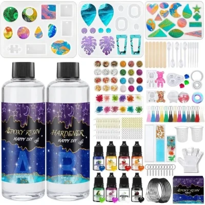 Image de Résine Époxy JOTOL Kit Complet Transparent Non Toxique Facile à Utiliser
