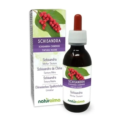 Image de Schisandre de Chine (Schisandra chinensis) fruits Teinture Mère sans alcool Naturalma Extrait liquide gouttes 120 ml Complément alimentaire Végétalien ou végan