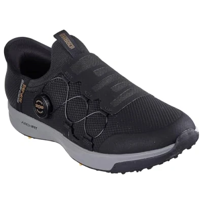 Image de Skechers Homme Hands Free Go Golf Elite Vortex Slip Ins Basket, Textile synthétique Noir avec Bordure Grise, 42.5 EU