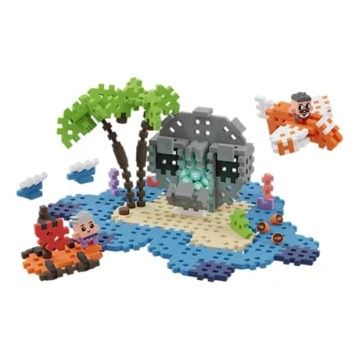Image de Marioinex 903148 Building Blocks Mini Waffle Adventure Treasure Island 148 pièces, 2 Figurines
