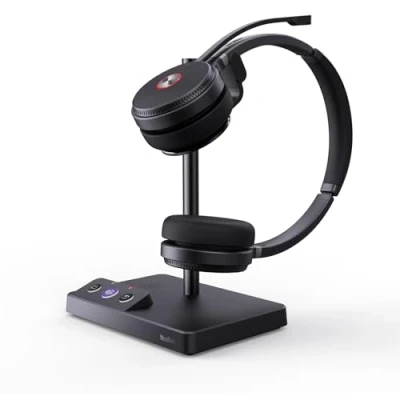 Image de Yealink WH62 casque DECT sans fil certifié Teams, de bureau stéréo téléphone et softphone d&#039;ordinateur, microphone réduction du bruit, 14 heures temps conversation, DT V2