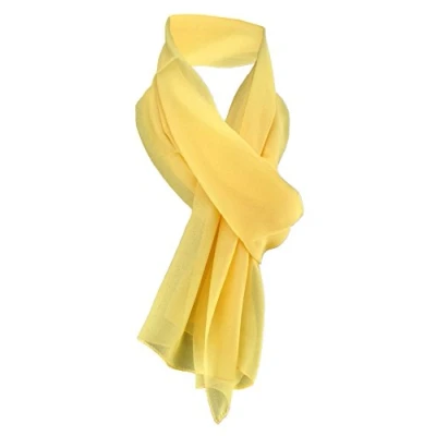 Image de TigerTie dames Chiffon foulard jaune unicolor taille 160 cm x 36 écharpe