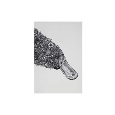 Image de Maxwell &amp; Williams Serviette de Table 100% Coton, Imprimé Fleuri d&#039;Ornithorynque, Collection Marini Ferlazzo, 50 x 70 cm Noir et Blanc