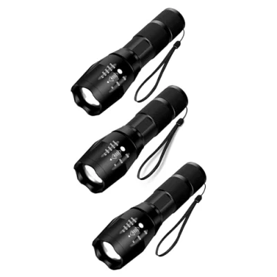 Image de T6 XML LED lampe de poche zoom, tactique super lumineuse, mise au point réglable, petite mini étanche, fonction sécurité stroboscopique SOS (lampe unique)