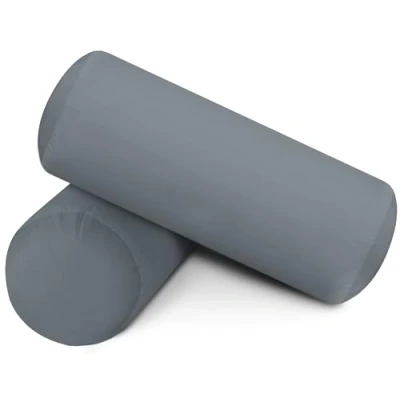 Image de Utopia Bedding Coussin de Voyage Rond 15 x 40 cm (Lot 2), Orieller Traversin, décoratif (Gris)