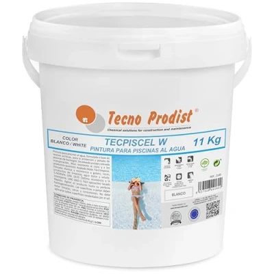 Image de Tecno Prodist TECPISCEL W Peinture pour piscines à l&#039;eau (11 kg BLANC) Haute résistance et durabilité Grande couvrance, flexibilité, adhérence Application facile