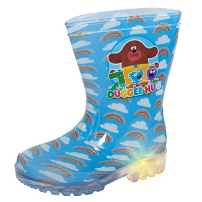 Image de Hey Duggee Bottes en caoutchouc lumineuses pour enfants Motif arc ciel Bleu bleu, 27 EU