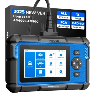 Image de TOPDON Scanner OBD2 ArtiDiag600 Elite, Outil de Diagnostic Voiture Complet 2025, 13 Services d&#039;entretien, FCA AutoAuth, d&#039;analyse Automobile avec Can FD, 2 Ans mises à Jour gratuites.