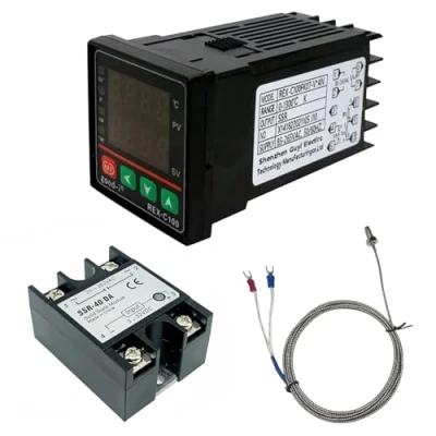 Image de Régulateur de température numérique REX C100, 0 ℃ 1300 Alarme PID Kits Digital Smart Thermostat Relais Sortie avec Type K