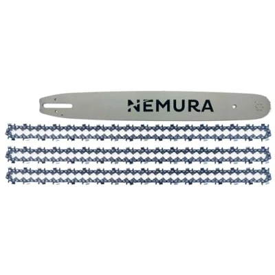 Image de Nemura Guide de 50 cm et Lot 3 Chaînes tronçonneuse Compatible avec Stihl MS390, MS391, 039 72 Maillons Entraîneurs Pas 3/8&quot; Jauge 1,6 mm Pièces Détachées Marque Française