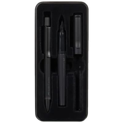 Image de FABER CASTELL 140579 Coffret cadeau Hexo noir avec stylo plume M et à bille B