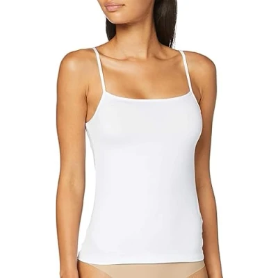 Image de LOVABLE Top Bretelle étroite en Microfibre Basic Soul Femme Débardeur, Non Applicable, Bianco, Medium