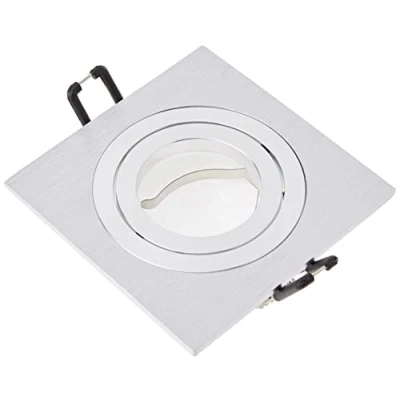Image de Wonderlamp W E000103 Spot encastré carré, Aluminium, GU10, Pack 5