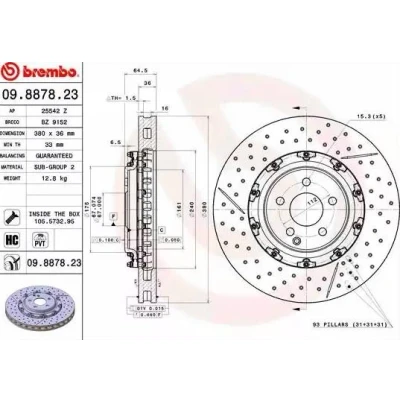 Image de BREMBO TWO PIECE FLOATING DISCS LINE 09.8878.23 Disque de frein MERCEDES BENZ: SL Cabriolet, CLS Coupe