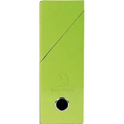 Image de Exacompta Réf. 89923E Lot de 5 boîtes transfert Iderama en papier teinté dans la masse Dos 90 mm Œillet métal Pour format A4 Dim 25,5 x 34 9 cm Couleur vert anis Livrées montées