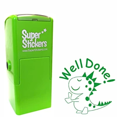Image de tampon pour enseignant, de marquage éducatif, tampons récompense l&#039;école dinosaure bien fait, taille d&#039;impression env. 23 x mm, encre verte