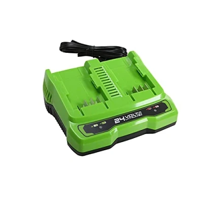 Image de Greenworks Tools Chargeur universel de batterie à double fente G24X2UC2 (sortie Li Ion 24 V 48W adaptée toutes les batteries la série Greenworks)