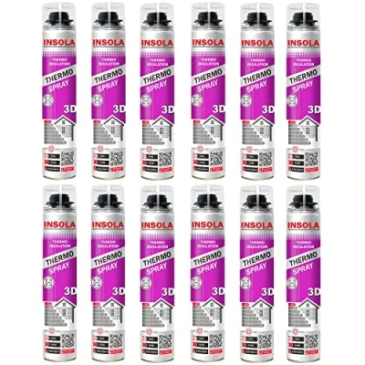 Image de Mousse expansive polyuréthane Projetable par Pulvérisation ThermoSpray 3D INSOLA 850 ml Lot de 12