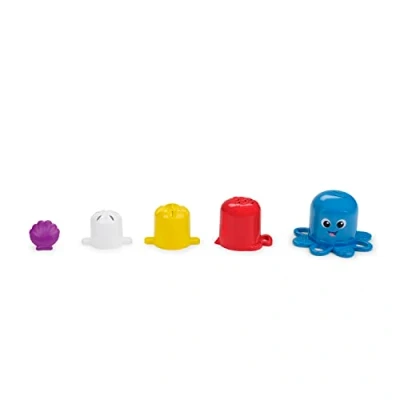 Image de Baby Einstein, Ocean Explorers, Cubes sensoriels à empiler Opus’s Stack &amp; Stream, Set de 5 pièces, Jouets pour le bains, Développement la motricité A partir 3 mois