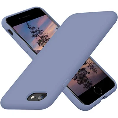 Image de Cordking Designed for iPhone SE Case 2022/2020, 7 8 Case,Silicone Ultra Slim Shockproof Phone with [Soft Microfiber Lining], 4.7 inch, Lavender Gray