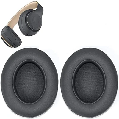 Image de Studio 2 coussinets de rechange pour casque Beats &amp; 3 filaire et sans fil, d&#039;oreille en mousse à mémoire forme avec pièces cuir protéiné souple, gris ombré