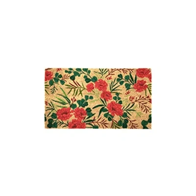 Image de fisura. Tapis intérieur en Noix de Coco. Paillasson antidérapant PVC. d&#039;entrée. Peint à la Main. Taille : 70 cm x 40 cm. (Fleurs, Multicolores)