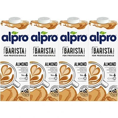 Image de Alpro For Professional Lot de 4 boîtes lait d&#039;amande biologique Alternative 1 l
