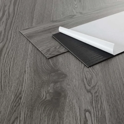 Image de ML Design Revêtement de Sol en PVC, Lames Vinyle Autocollantes, 91,5 cm x 15,3 2 mm, Épaisseur 6,69 m² / 48 Planches, Gris, Aspect Bois Chêne, à Coller, Antidérapant, Résistant l&#039;eau