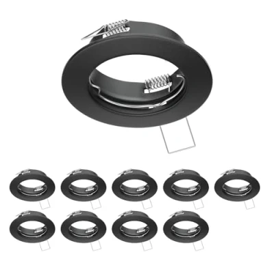 Image de ledscom.de 10 cadres d&#039;encastrement au plafond FERE, rond, noir mat