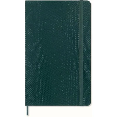 Image de Moleskine Carnet de Notes Collection Precious &amp; Ethical, avec Coffret Cadeau, Couverture Souple à Effet Python Végane, Fermeture Elastique, Grand Format 13x21 cm, Couleur Vert