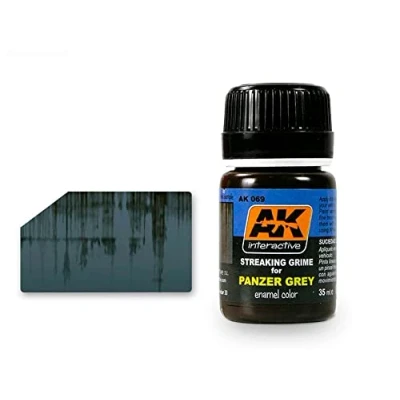 Image de Ak interactive Wash (AK00069) 35 ml Panzer Grey Streaking Grime