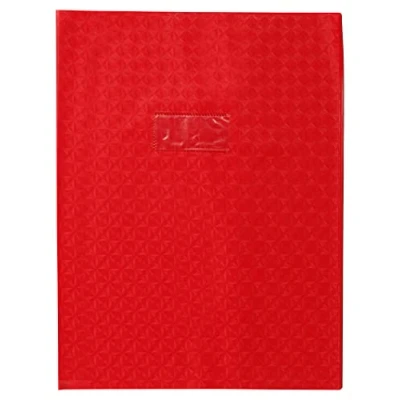 Image de Calligraphe 72413AMZC Un Protège Cahier Grain Losange Rouge 24x32 cm 18/100ème avec Porte Étiquette PVC Opaque