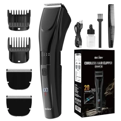 Image de Tondeuse à Cheveux Professionnelle, de Précision Rechargeable Tondeuses et Barbe pour Hommes Enfants, avec 2 Angles d&#039;Attaque