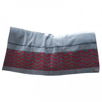 Image de Kentucky Couverture Polaire Heavy Square Fishbone Gris/Bord 210x200cm