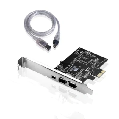 Image de SIENOC PCIe avec 6Pins PCI Express FIREWIRE 400 IEEE 1394 Card pour Windows 2000, XP/2003 32/64 bit, Vista bit/Windows 7/8 9Pins à Câble