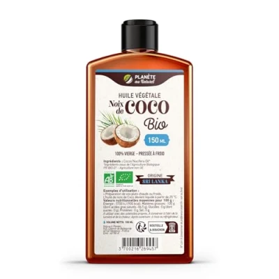 Image de Huile de Coco Bio 150 ml 100% Vierge Planète au Naturel