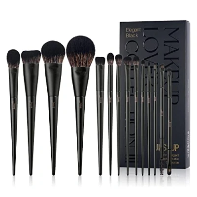 Image de Jessup Pinceaux Maquillages 14 Pièces Noir Set de Maquillage Fond Teint Kabuki Fard à Paupières Contour Anti cernes Poudre Eeyeliner pli Pinceau Mélange des Sourcils, T336