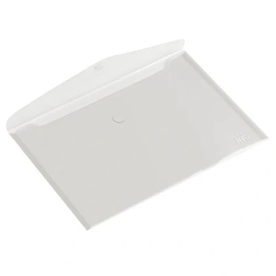 Image de Europel Lot de 10 Enveloppes Porte document, Taille A5, Pochette document avec fermeture auto agrippante, Blanc transparent, Pour la maison, bureaux, école, Support Format paysage