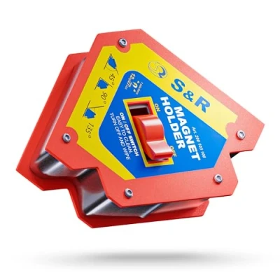 Image de S&amp;R Aimant de Soudeur Equerre Magnétique Soudure commutable On/Off. Positionneur angle 45 90 135