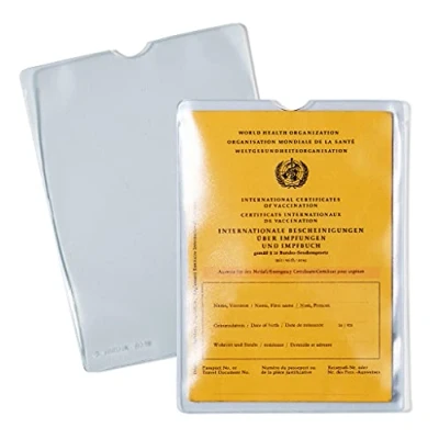 Image de HERMA 5022 Lot de 25 pochettes transparentes pour passeport vaccination, carnet porte carte d&#039;identité protéger les livres d&#039;épargne, documents au format A6, en plastique