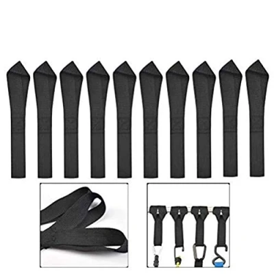 Image de BUYGOO10 Pièces 20cm Tension Sangles Doux Attache Sangle À Cliquet Douceur Attache/Attache/Transport 125kg / 275LB Noir