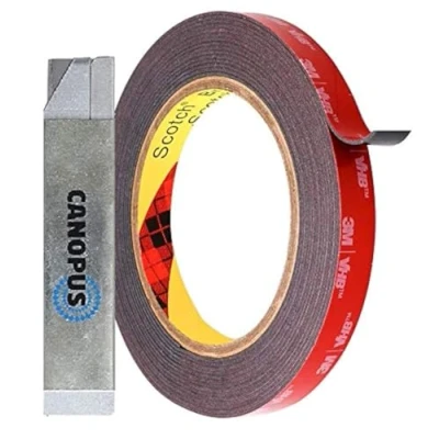 Image de CANOPUS 3M VHB Ruban Adhésif à Double Face Extra Fort, Étanche 5952 (12,7mm x 3m),3M de Montage, Idéal pour les bandes lumineuses LED, usage intérieur, extérieur, Noir
