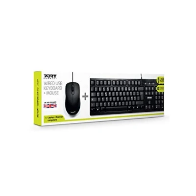 Image de Port Designs 900900 UK clavier Souris incluse USB QWERTY Anglais britannique Noir Neuf