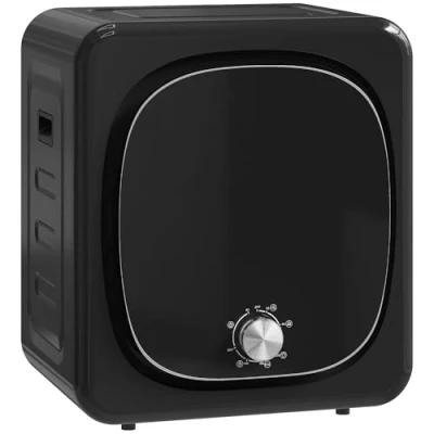 Image de HOMCOM sèche linge à évacuation compact électrique 800 W 4 Kg avec 5 modes de séchage, cuve en acier inoxydable, charge frontale, pour appartement, maison, camping cars, noir