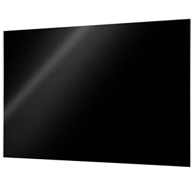 Image de VISCOM® Tableau magnétique en verre à la surface inscriptible noir sans cadre au design moderne mural avec aimants néodyme, feutre &amp; effaceur inclus 60 x 90 cm,